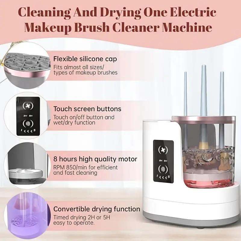 Electric Makeup Brush Cleaner, Usb Rechargeable Brush Makeup Sponge Cleaning Machine with Brush Cleaning Liquid Set, Professional Makeup Tool for Women, Christmas Gift, Makeup Brush Cleaner, Makeup Tools