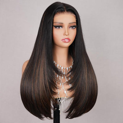 TESLAL Wear It Go Glueless Wig Pre Cut HD Lace 6X6X1 Lace Wig 180% Density Straight Hair Styling Wig