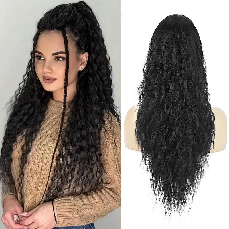 Ponytail Extension 24 Inch Long Curly Wavy Claw Clip in Ponytail Hair Extensions,Synthetic Ponytail Hair Extension Clip in Hairpiece for Daily Use