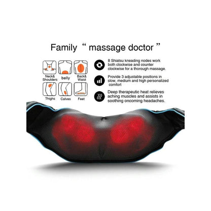 Neck Shoulder Back Massager with Heat - Shiatsu Neck Massager Present, Gift for Men/Women/Mom/Dad - Deep Kneading Massage for Neck, Back, Shoulder, Waist, Leg, Feet and Muscle