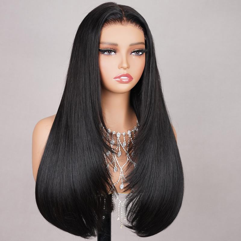 TESLAL Wear It Go Glueless Wig Pre Cut HD Lace 6X6X1 Lace Wig 180% Density Straight Hair Styling Wig