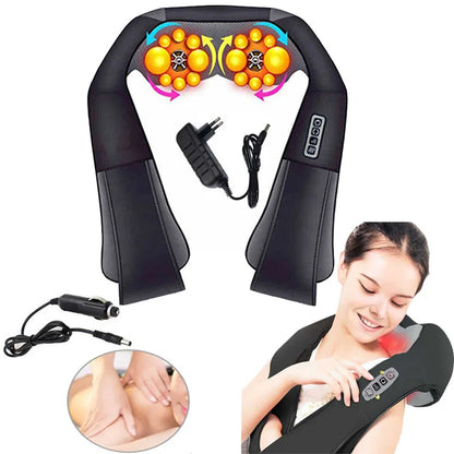 Home car electrical massager, neck relaxation, infrared heated 3D kneading.