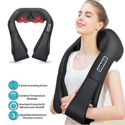 Home car electrical massager, neck relaxation, infrared heated 3D kneading.