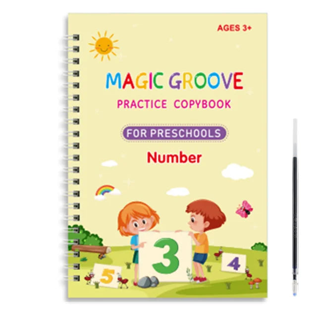 Reusable Magic Copybook Drawing Toys for Children Montessori Pen Control Training Writing Sticker Learning Educational Toy Kids