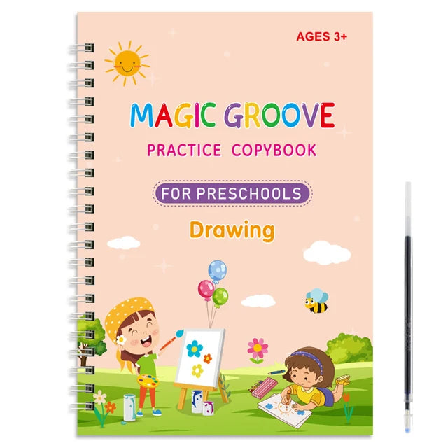 Reusable Magic Copybook Drawing Toys for Children Montessori Pen Control Training Writing Sticker Learning Educational Toy Kids