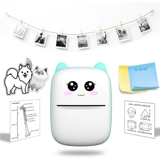 Mini-printer, Thermal Printer Ink-free Portable Sticker Printer Compatible with IOS and Android, Wireless Photo Printing Tags