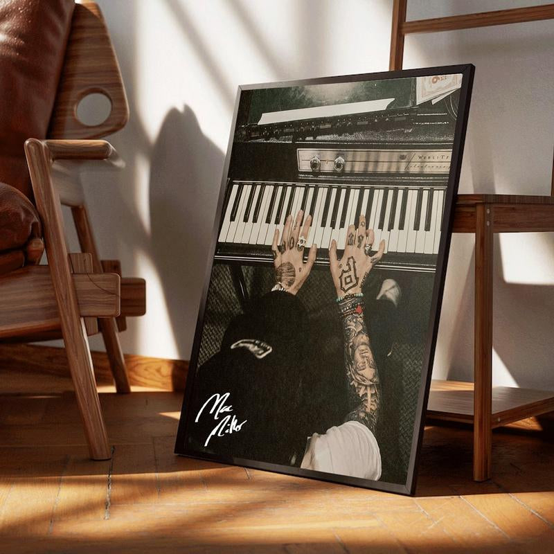 (SELECT the DESIGN) Vintage Mac Miller Piano Poster, Tribute Mac Miller Poster, Music Lovers Poster No Frame, Gift for Fans