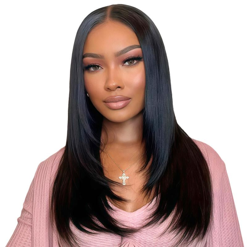 TESLAL Wear It Go Glueless Wig Pre Cut HD Lace 6X6X1 Lace Wig 180% Density Straight Hair Styling Wig