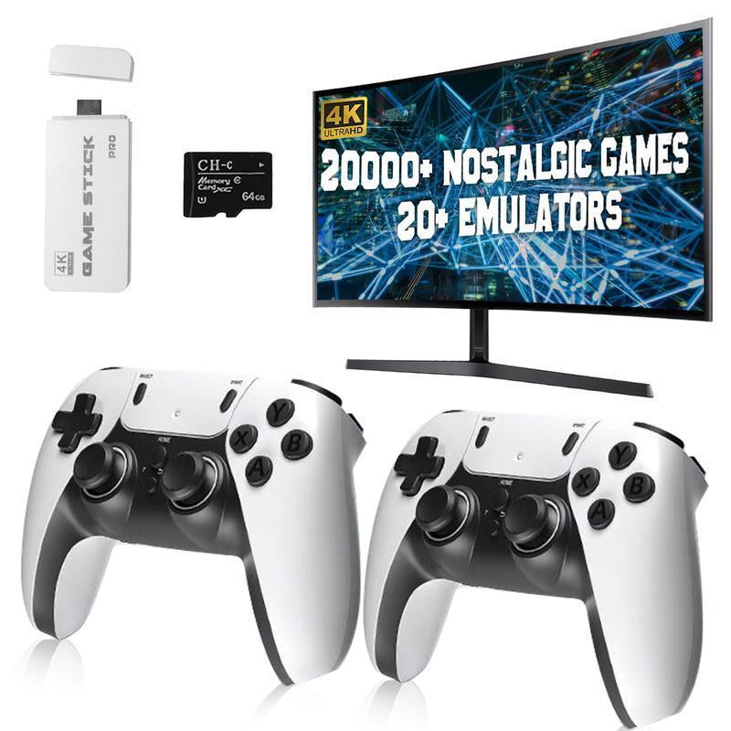 Retro Game Console 20,000-30,000+ Retro Games Stick, Revisit Classic Games Stick ,Retro Play Plug and Play Video Games Stick 20+ Emulators, 4K HDMI Output, Premium Competitive Dual Controllers Wireless Adapter Button Cable Communication