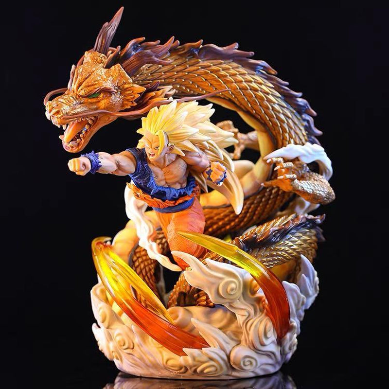 Dragon Fist Super Saiyan Three Goku PVC Figure for Home Decoration